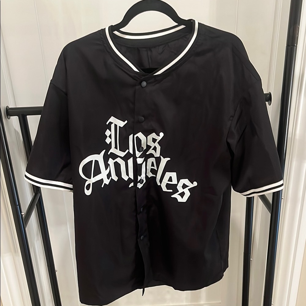Black Los Angeles Button-Up Jersey